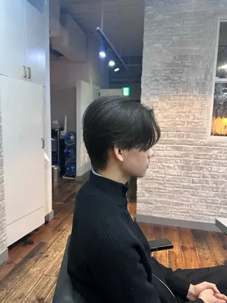 ショート メンズ 🩵つなぎショート✨ パーマスタイル みくのヘアスタイル