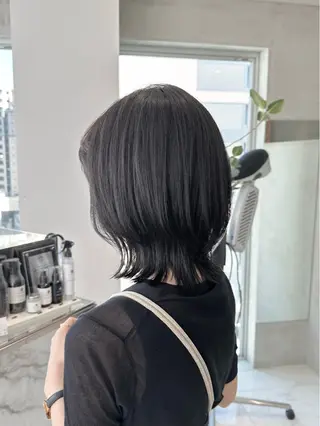 ミディアム 透明感モテ艶髪カラー Gallicaイリサのヘアスタイル