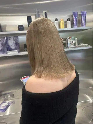 セミロング ARISA︎ メンズハイトーンのヘアスタイル