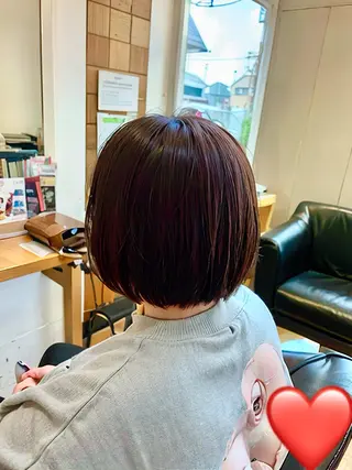 ショート カラー 秋山知穂🧸縮毛矯正 ショート新越谷南越谷のヘアスタイル