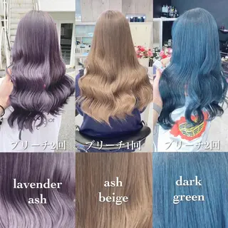セミロング カラー ヘアアレンジ TAKUMAブリーチ /切りっぱなし🪽のヘアスタイル