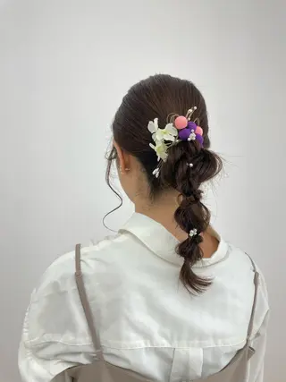 セミロング ヘアアレンジ CARELLY Rukaのマツエク・マツパデザイン