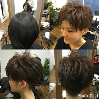 ショート カラー ヘアアレンジ SHIORI💜口コ ミNo.1艶カラーのヘアスタイル