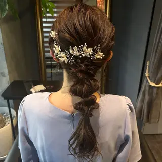 ヘアアレンジ レイヤー/透けカラー アレンジ/篠崎渚彩のヘアスタイル