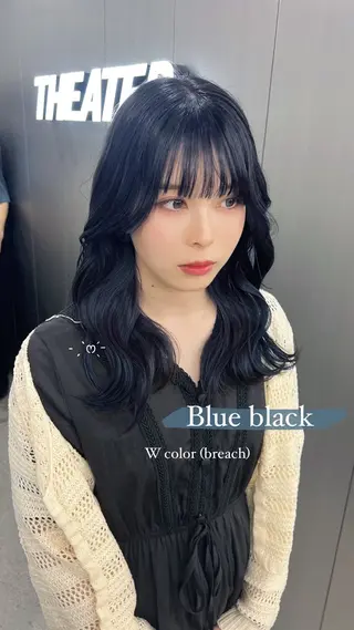 ロング カラー 暗髪🩶ラベンダー/ ブルー/ユウナ🤍のヘアスタイル