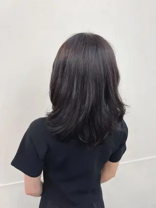 ミディアム インヘアー/美容院 /下伊福店/﨑山瑠依のヘアスタイル