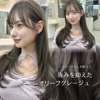 ロング カラー 縮毛/レイヤー 韓国/橋口のヘアスタイル