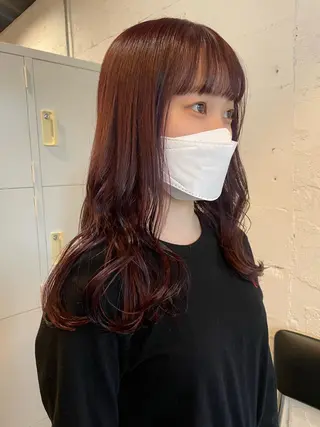 ロング カラー ヘアアレンジ satsuki 暖色・ブラウンカラーのヘアスタイル