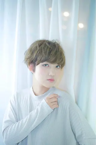 ショート カラー パーマ ヘアアレンジ 【白髪ぼかし 専門GBG】自由が丘のヘアスタイル
