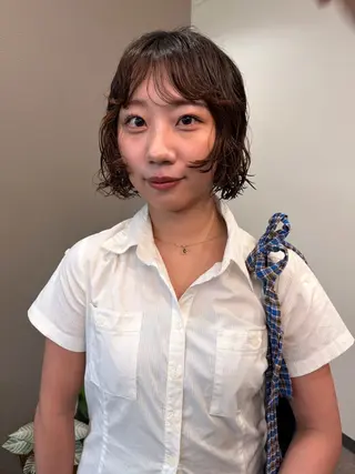 ショート パーマ パーマ/透明感カラー 元町🌱takutoのヘアスタイル
