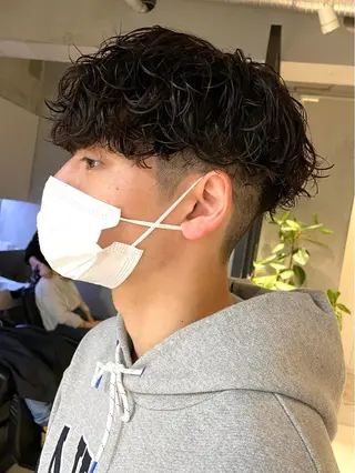 パーマ ヘアアレンジ メンズ ショートヘア原宿 fifth コシのヘアスタイル