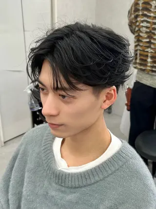 ショート パーマ メンズ フェザーパーマ浦和 スパイキーショートのヘアスタイル
