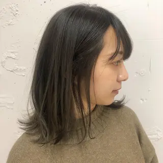 ミディアム 顔周りの垢抜けヘア 立山愛梨のヘアスタイル