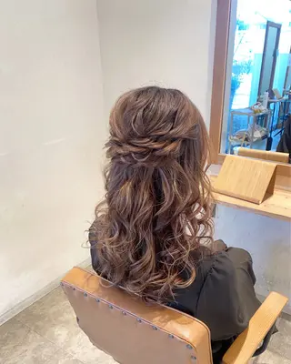 ヘアアレンジ 酸性ストレート/ブリ ーチなしWカラー河本のヘアスタイル