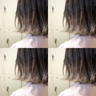 ミディアム カラー ハイトーン×レイヤー カットTAKUMIのヘアスタイル