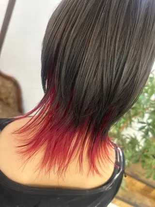 ミディアム カラー 大潮 梨奈のヘアスタイル