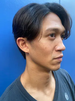 ショート メンズ 艶カラー、パーマ 祥一朗 WAWAのヘアスタイル