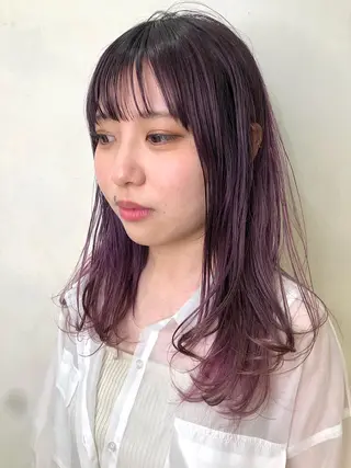 ミディアム カラー ブリーチ😼 ボブ✍️レイヤーのヘアスタイル
