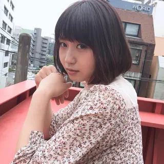 ショート カラー 薬院:今泉/上川美幸 ボブ/顔周りレイヤーのヘアスタイル