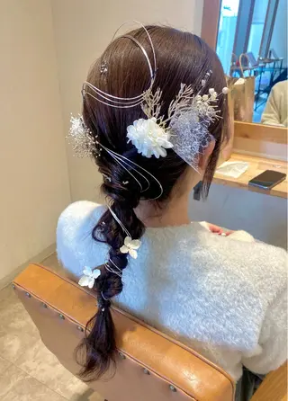 ヘアアレンジ 酸性ストレート/ブリ ーチなしWカラー河本のヘアスタイル