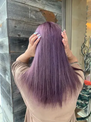 ロング カラー カワサキ マホのヘアスタイル