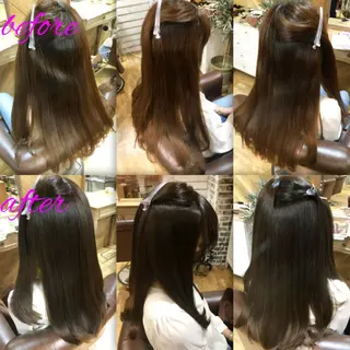 ロング カラー パーマ ブリーチ縮毛矯正/ デサキ ショウヘイのヘアスタイル
