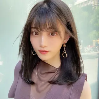 セミロング カラー レイヤー|縮毛矯正 |韓国ボブ|岡田洸太のヘアスタイル