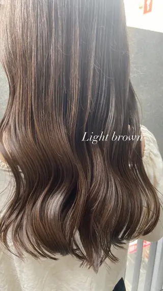 ミディアム 艶暖色カラー🍒 縮毛矯正ほののヘアスタイル