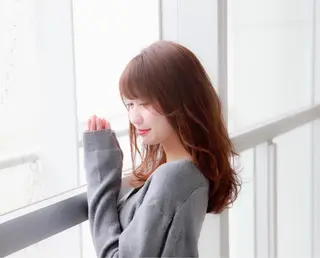 ロング カラー パーマ 前髪/ハイライト得意 安西駿一　【銀座】のヘアスタイル