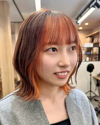 カラー ヘアアレンジ 縮毛矯正/髪質改善 インナーカラーせいぎのヘアスタイル