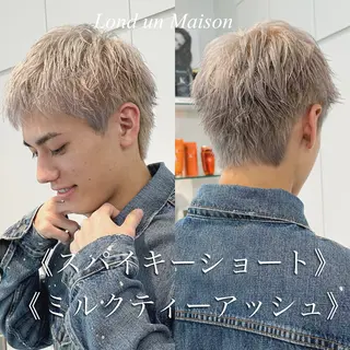 ショート カラー パーマ メンズ 朝楽メンズパーマ 🥇メンズカット吉田のヘアスタイル