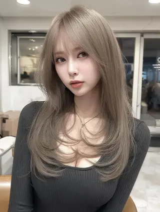セミロング 祖慶 歩のヘアスタイル