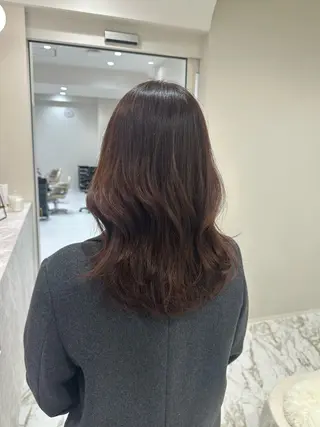 セミロング カラー 韓国レイヤー✨ yasuko銀座のヘアスタイル