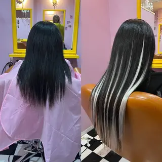 ロング シール＋ちび編み込み エクステ梅田🐨のヘアスタイル