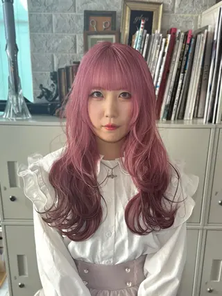 ロング カラー ウルフレイヤー エクステ/kokiのヘアスタイル