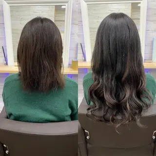セミロング カラー ヘアアレンジ アイブロウ LAVENDIA 初音のヘアスタイル