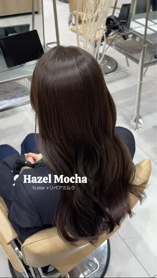 カラー 透明感|ストレート| クロスパーマ|はるかのヘアスタイル