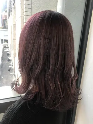 ミディアム カラー 髪質改善&ブリーチ 伊勢 祐一郎のヘアスタイル