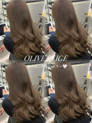 セミロング カラー ヘアアレンジ fumika🎀 ベージュのヘアスタイル