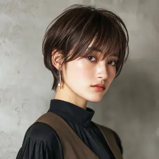 ショート 小顔ショート/透明感 カラー/チサトのヘアスタイル