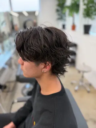 パーマ メンズ パーマ特化/フェザー パーマシャドウ/真生のヘアスタイル