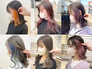 セミロング カラー 佐藤 魁人のヘアスタイル