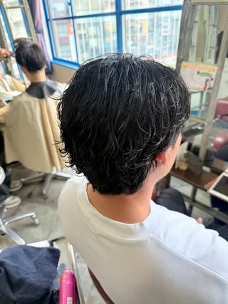ショート パーマ メンズ カットパーマ✂️ 小坂田玲亜のヘアスタイル