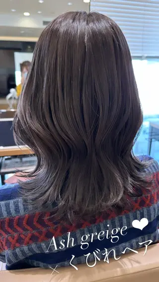 ミディアム カラー 顔周り/くびれヘア 韓国ヘア💕風間るなのヘアスタイル
