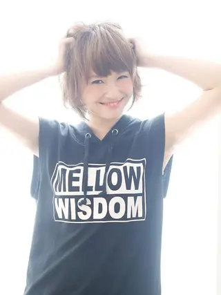 ショート カラー 大人ボブ透明感カラー 岡崎武のヘアスタイル