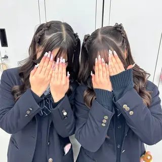 ロング ヘアアレンジ ヘアメ🎀推しカラー 🥣横浜/しほ🧸のヘアスタイル
