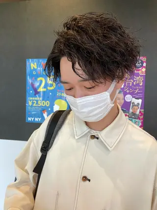 ショート パーマ メンズ メンズヘア特化 崎田 成人のヘアスタイル
