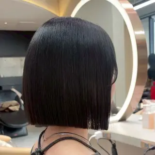 ミディアム カラー ボブ/縮毛矯正 jionのヘアスタイル