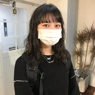 セミロング パーマ 水野 雪 /パーマ/暖色カラーのヘアスタイル
