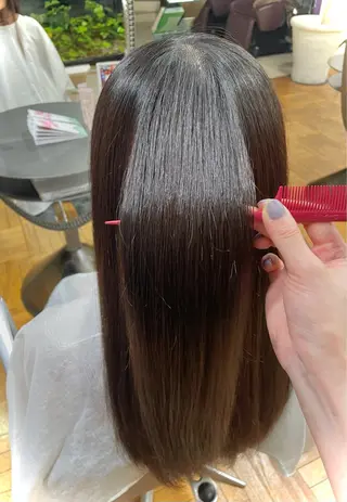 セミロング パーマ 渋谷 とまとのヘアスタイル